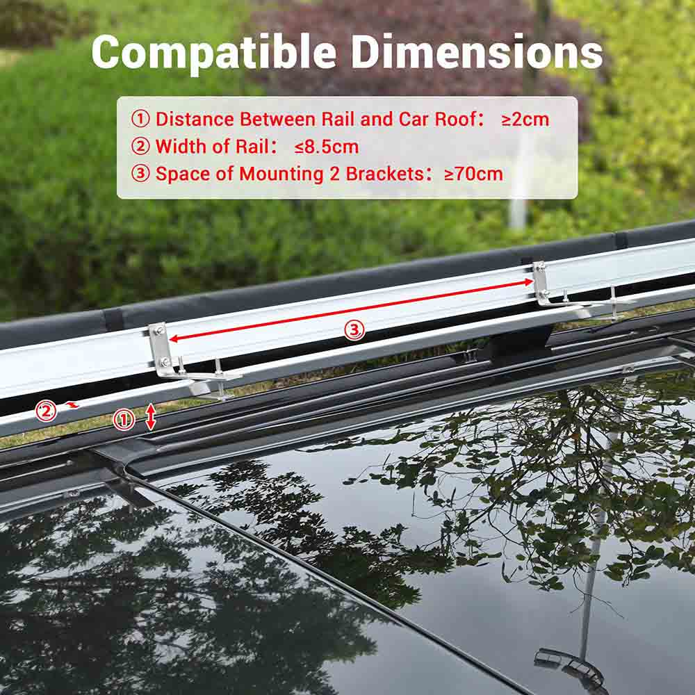 Car Awning 4' 7" x 6' 7" Rear Side Roof Rack Awning Shade