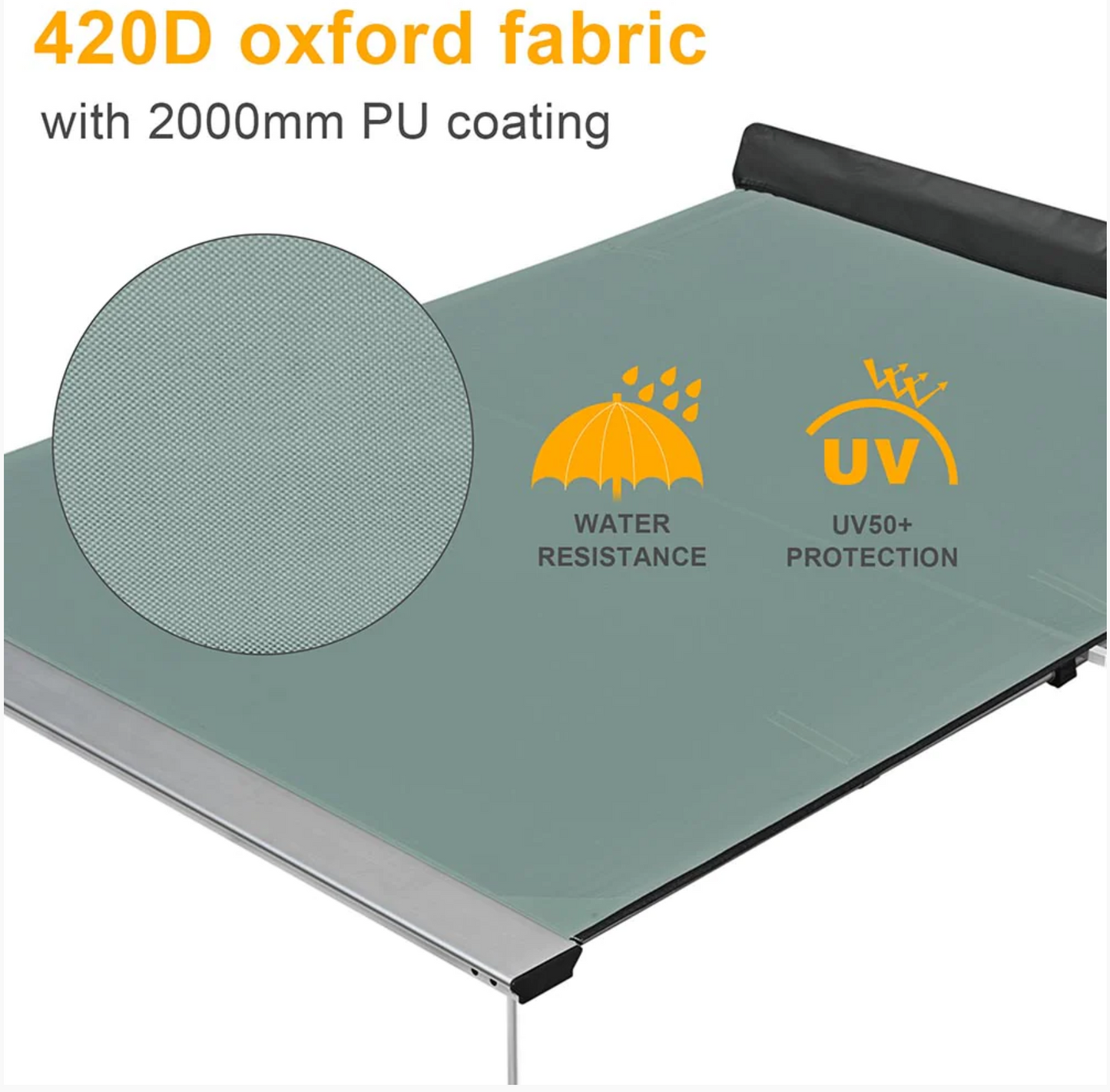 Car Awning with Detachable LED Light