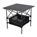 Easy Roll Aluminum Camping & Picnic Table (27x27.5in) - Heavy Duty