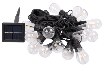 Outdoor Solar String Light Waterproof 15 Bulbs 48ft